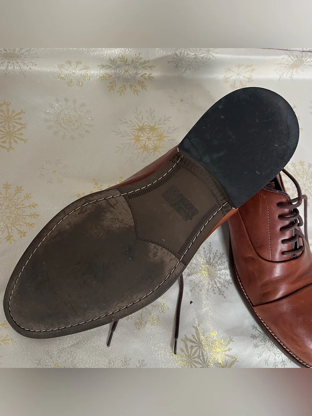 Johnston & Murphy Men's Stockton Cap Toe Brown Oxford Dress Shoes Size 10M